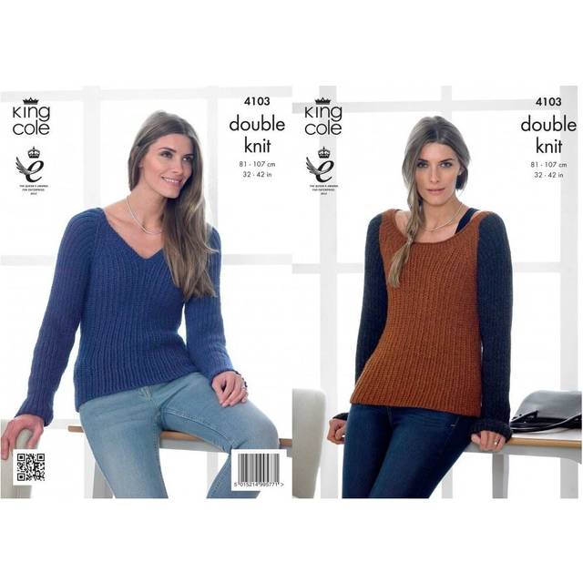 King Cole Baby Alpaca Knitting Pattern 4103 Women 32 - 42 Inches Sweaters