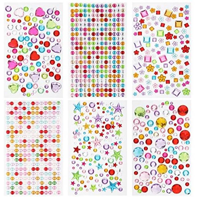 1060PcsÂGem Stickers,ÂAcrylic Jewels for Crafts Rhinestones Self Adhesive Rhinestone Stickers for Crafts Jewels DIY Decorative Diamond Sticker