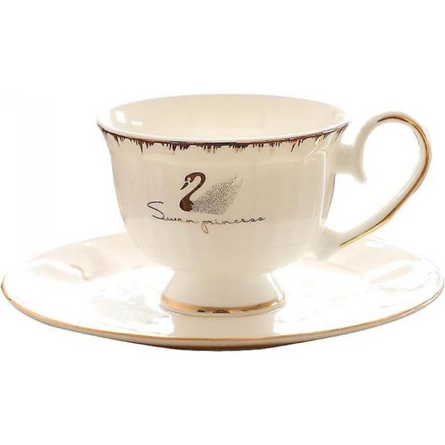 Bone China Coffee Cup European-style Small Luxury Mug Set Ceramic Exquisite Cup And Saucer