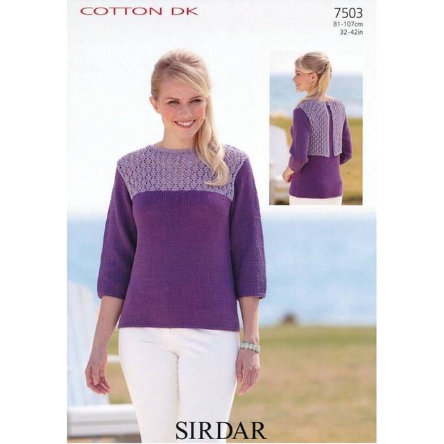 Sirdar Cotton Knitting Pattern 7503 Women 32 - 42 Inches Tops