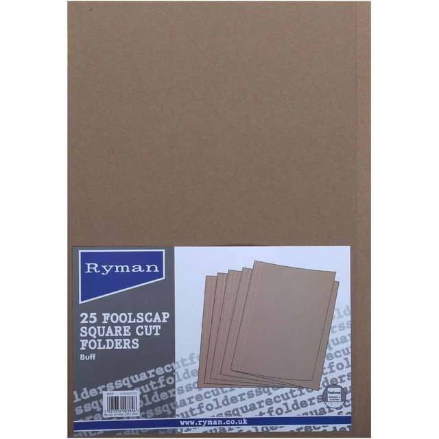 Ryman Square Cut Folders Foolscap Pack of 25 Buff, none