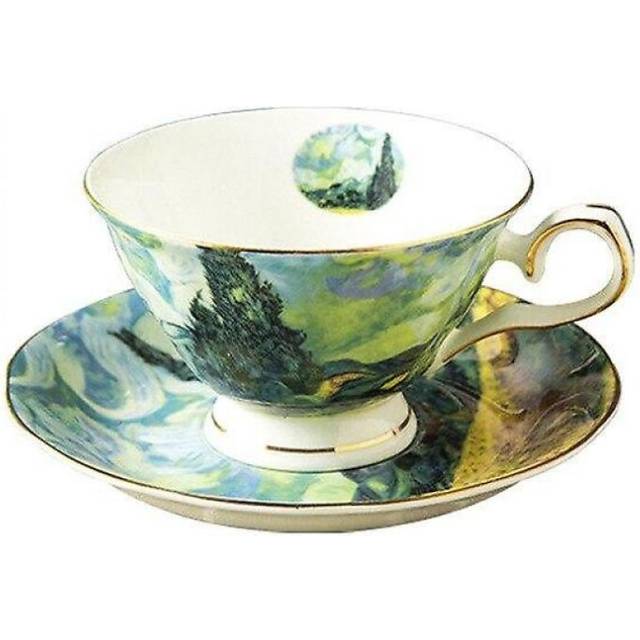 Bone China Cup British Light Luxury Creative Oil Painting Household Afternoon Tea Cup Ceramic Cup