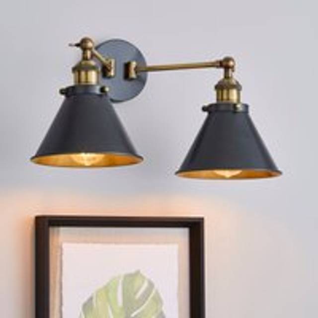 Logan Dual Wall Light Grey