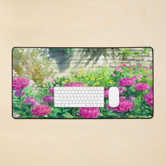 Desk Mat Mary and the Witch's Flowers Peonies Large Gaming Mouse Pad 35x16 inch