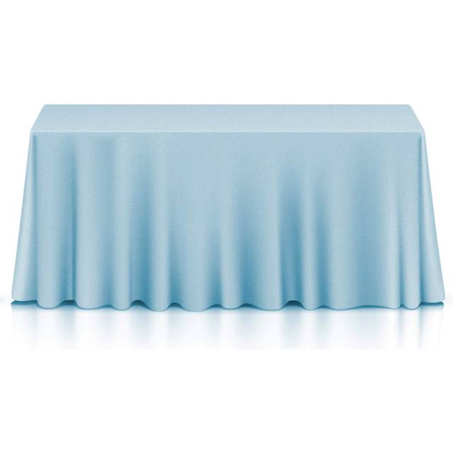Lann's Linens - 90 x 156 Premium Tablecloth for Wedding/Banquet/Restaurant - Rectangular Polyester Fabric Table Cloth - Baby Blue