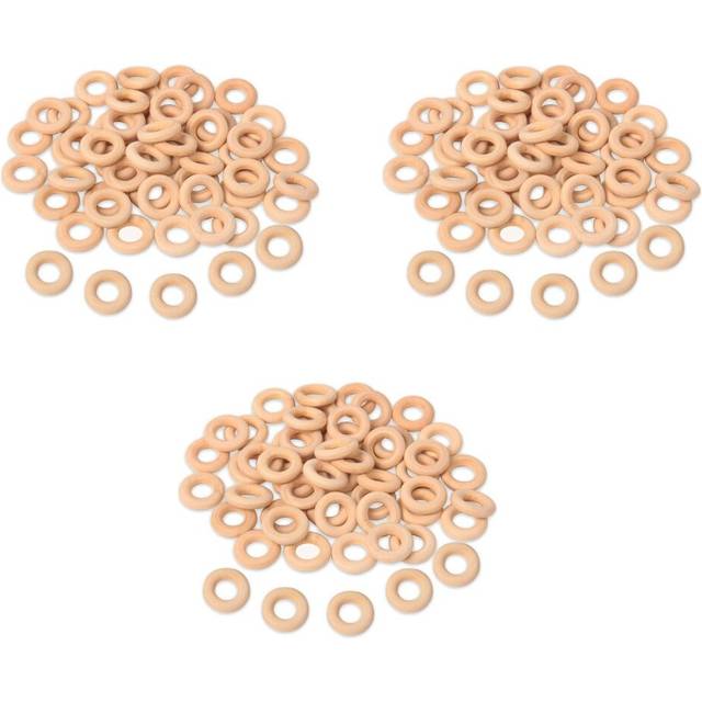 450 Pcs 25 mm/1 Inch Wooden Craft Ring Unfinished Wooden Rings Circle Wood Pendant Connectors for DIY Projects