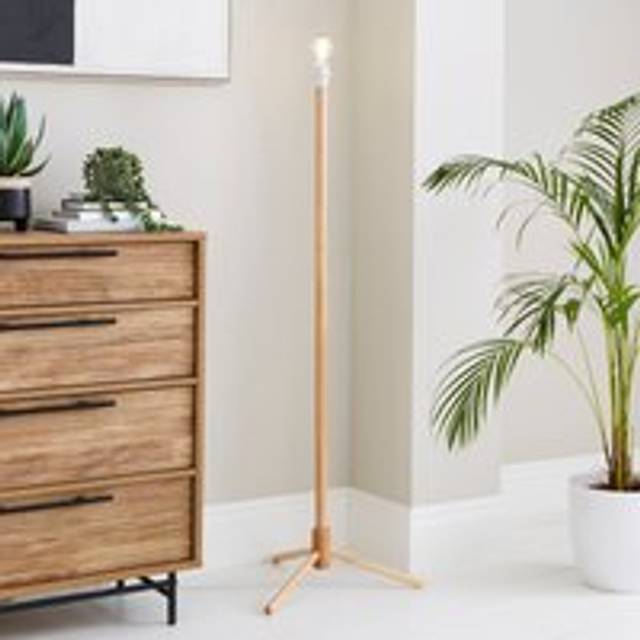 Oakley Turned Wood Paint Your Own Floor Lamp Base - Natural