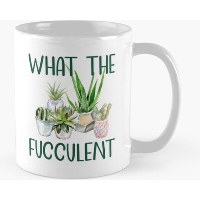 Mugs 11oz What the Fucculent Cactus Succulents Gardening Coffee Ceramic Mug Funny Anniversary Novelty Christmas Gift