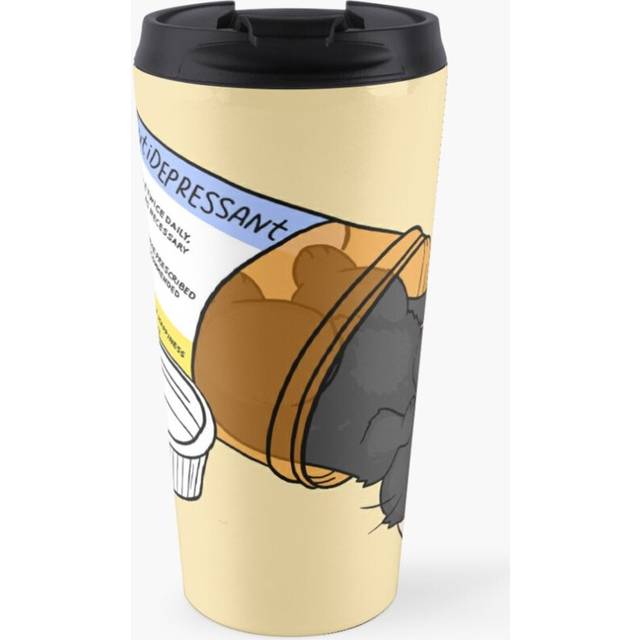 Coffee Mug kitty antidepressant love medicine 16 oz Stainless Steel Vacuum Insulated Tumbler Cup