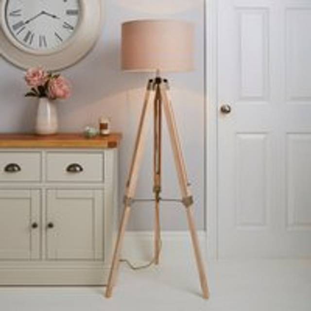 Trio Tripod Floor Lamp - Light Wood