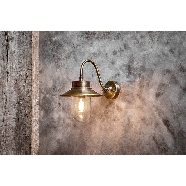 Nkuku Alwar Outdoor Wall Light, Brass