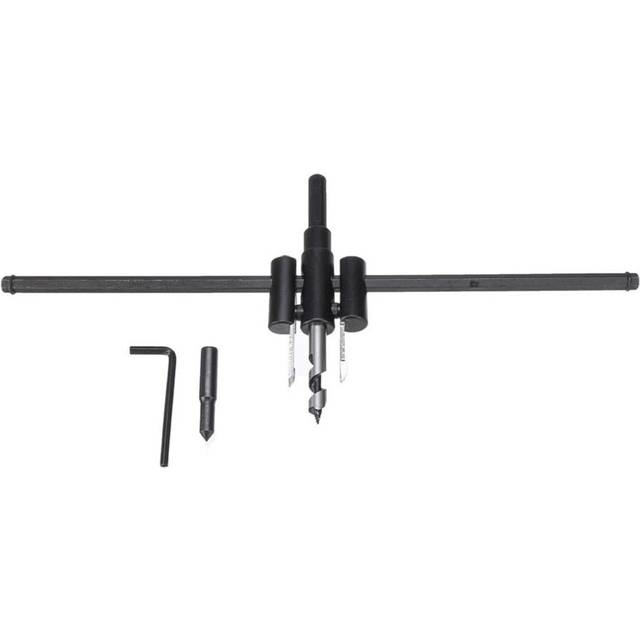 (Black) 30-300mm Durable Adjustable Wood Circle Cutter Hole Saw Drill Bit DIY Power Tool