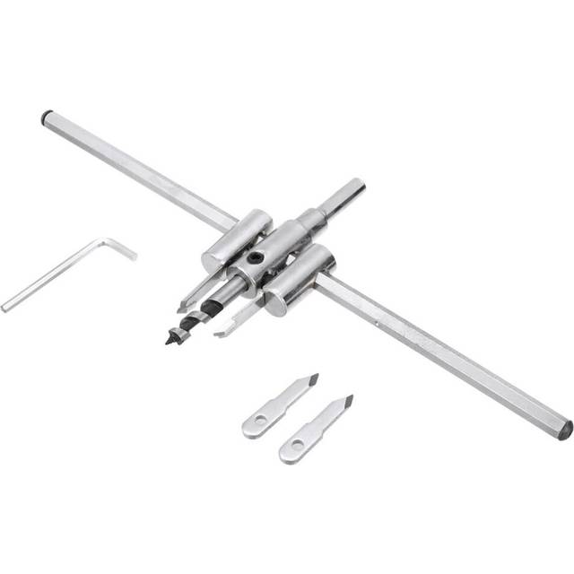 (Silver) 30-300mm Durable Adjustable Wood Circle Cutter Hole Saw Drill Bit DIY Power Tool