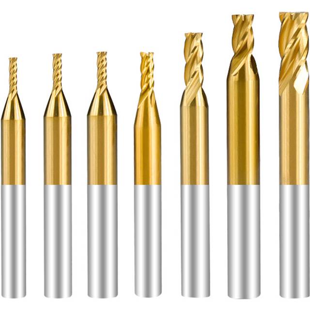 7Pcs 1.5-6mm 4 Flute HSS End Mill Titanium Coated CNC Router Bit Milling Cutter