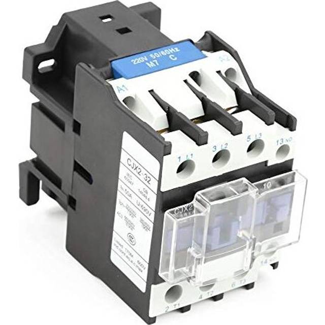 AC 220V 32A CJX2-3210 Contactor Electric Contactor Plate Front Wiring High Sensitivity Industrial Electric AC Contactor for Power Distribution Power