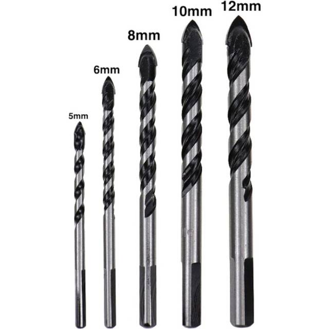 (5pcs) 5/7/9/10Pcs 3-12mm Glass Bit Twist Spade Drill Triangle Bits For Ceramic Tile Concrete Marble
