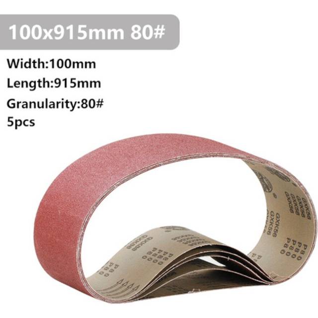(80#5 Pcs xÂSanding Belt) 5Pcs 915x100mm 40 to 400 Grit Sanding Belt for Flush Belt Machines Polishing Grind Machine