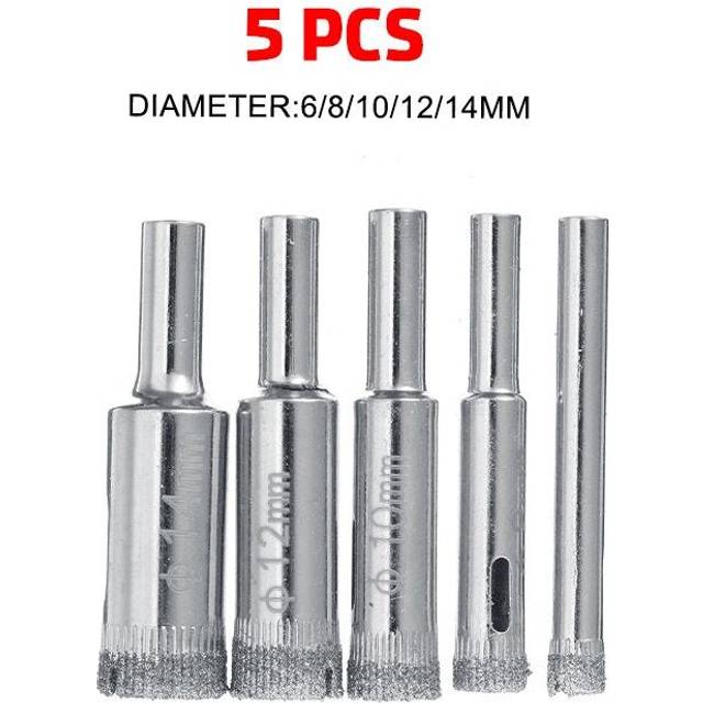 (5pcs) 5/35Pcs 6-50mm Diamond Hole Saw Drill Bit Set Tile Ceramic Glass Marble Cutter