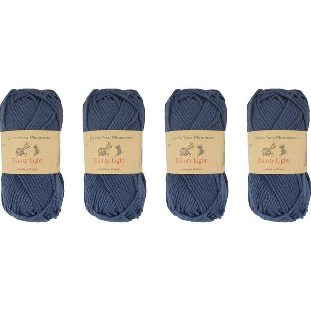 JubileeYarn Dainty Light Yarn - Worsted Weight Cotton - 100g/Skein - 4029 Navy - 4 Skeins