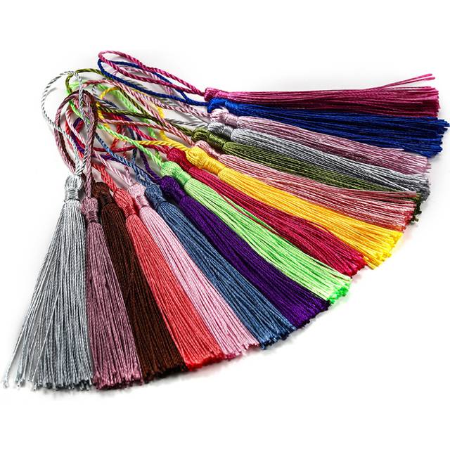 30pcs/lot 70mm Silk Tassel Hanging rope Fringe Pendant For DIY Key Chain Earrings Necklaces Jewelry Making Accessories Supplies