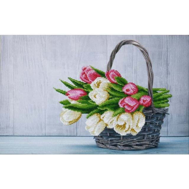 MINC11003 - Miniart Crafts - Tulips Bouquet Bead Embroidery Kit