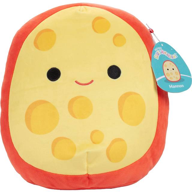 Squishmallows Original 10-Inch Mannon The Gouda - Official Jazwares Plush - Collectible Soft & Squishy Cheese Food Stuffed Animal Toy - Add to Your Sq