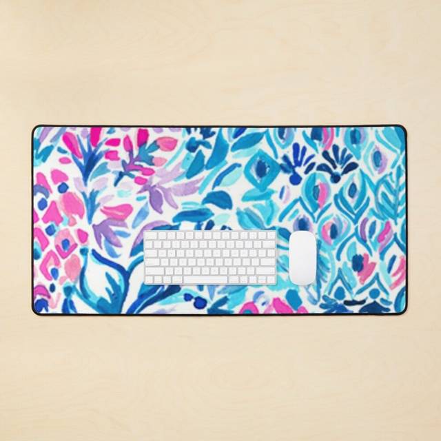 Desk Mat lilly pulitzer pattern designer Large Gaming Mouse Pad 35x16 inch