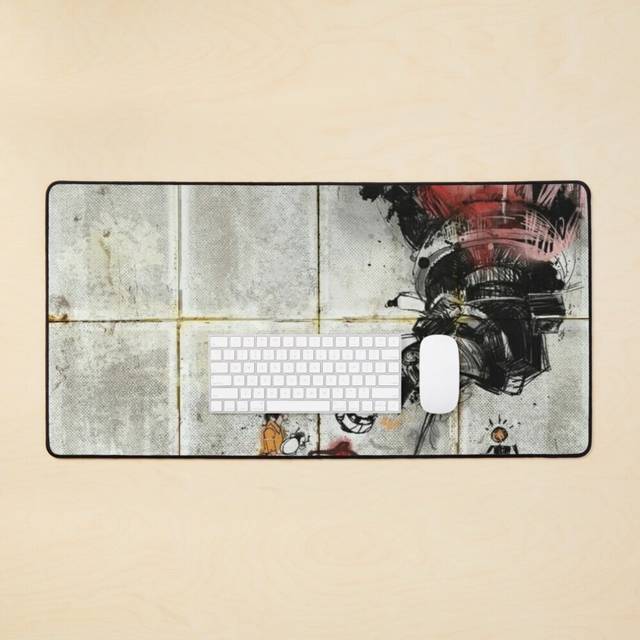 Desk Mat Portal 2 Cake Artwork  Large Gaming Mouse Pad 35x16 inch