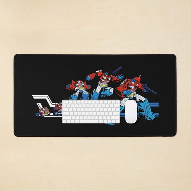 Desk Mat Optimus Prime - with trailer decal Large Gaming Mouse Pad 35x16 inch
