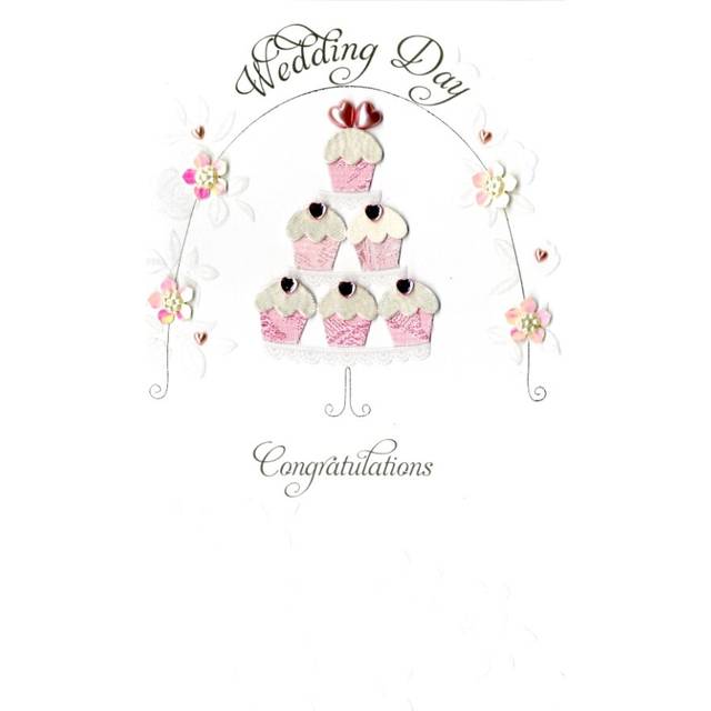 Wedding Day Congratulations Luxury Champagne Greeting Card Hand-Finished Cards