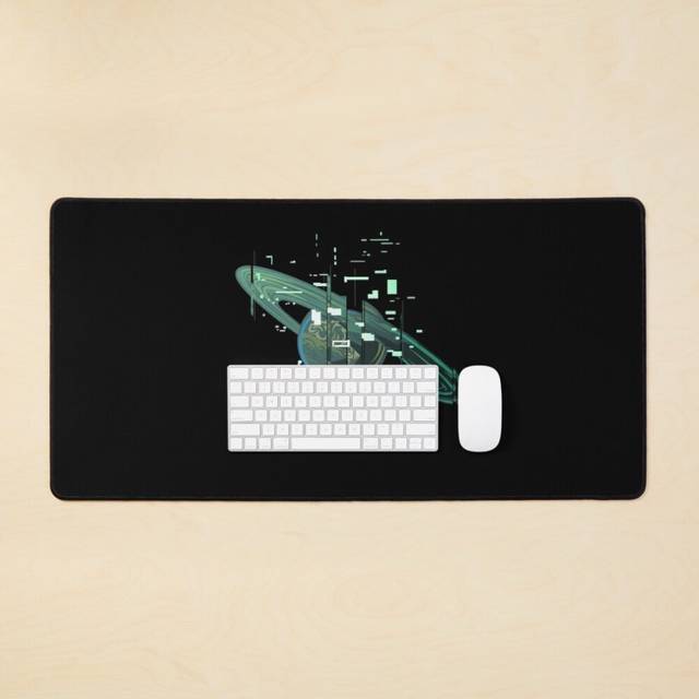 Desk Mat Echoes of the Eye - Error Report Large Gaming Mouse Pad 35x16 inch