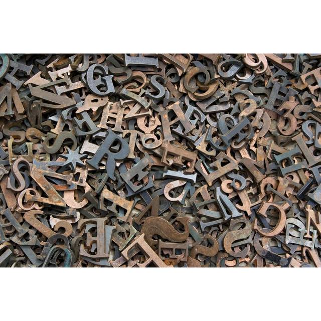 Brass Letters by Tomrossum - Wrapped Canvas Photograph (81cm H x 122cm W)