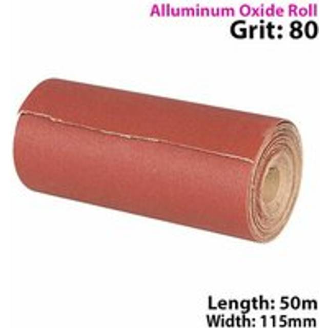 50m 80 Grit Aluminium Oxide Sand Paper Rolls Long Life Sanding Grinding Sheet - Multi - One Size
