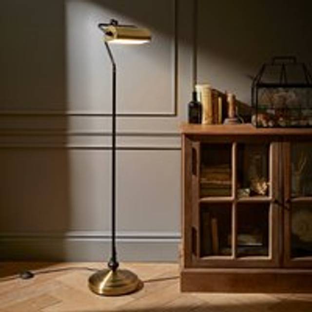 Banker Floor Lamp - Antique Brass