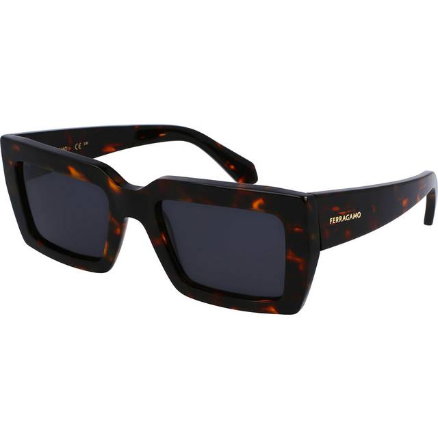 Salvatore Ferragamo Grey Rectangular Ladies Sunglasses SF1108S 242 54 - Tortoise (OS)