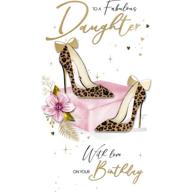 Daughter Birthday Card Embellished & Foiled Stiletto Champagne Greeting Card