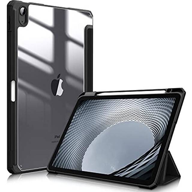 Hybrid Case for iPad Air 11 inch (2024) M2, iPad Air 6th / 5th / 4th Generation (2024/2022/2020), Shockproof Slim Clear Back Cover with Pencil Holder,