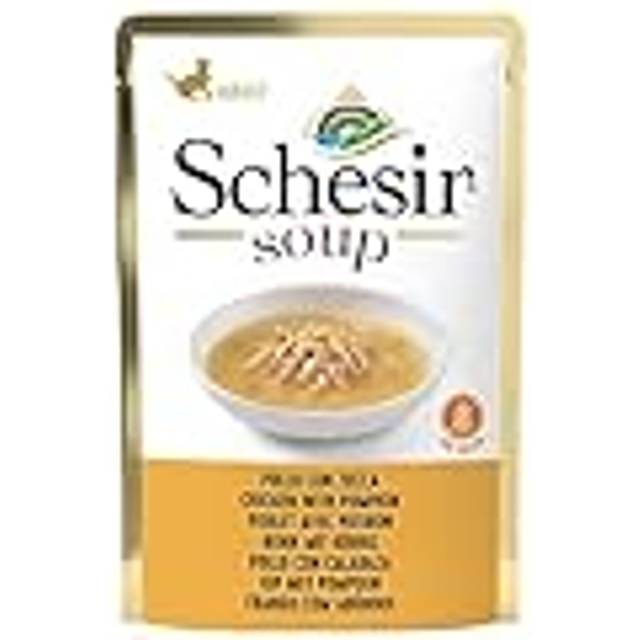 Schesir Cat Soup kyckling med pumpa, kattmat soppa, 20 påsar x 85 g