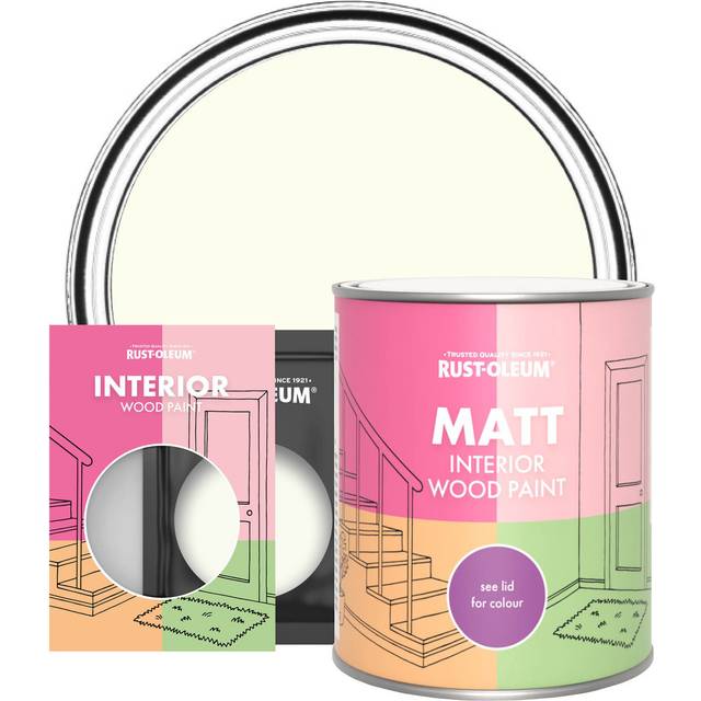 Rust-Oleum Interior Wood Paint, Matt Finish - Antique White - 750ml
