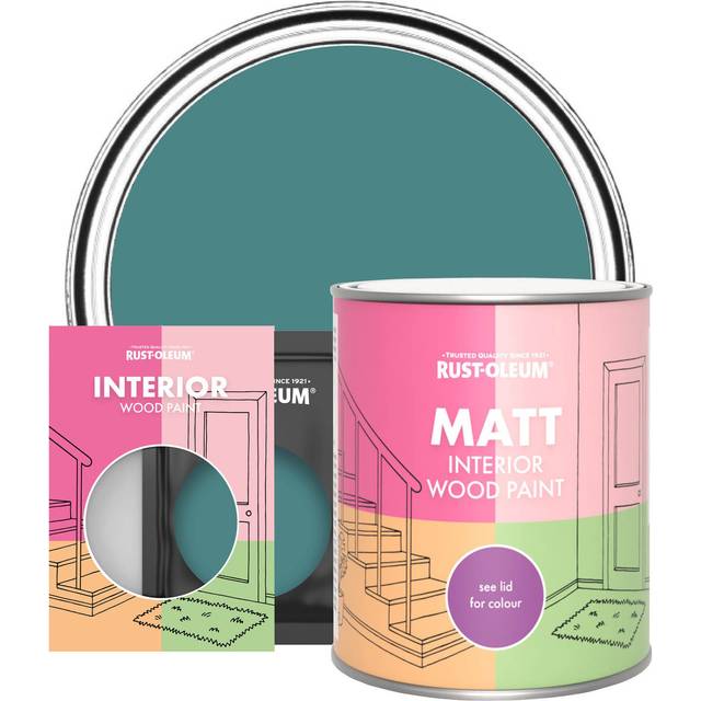 Rust-Oleum Interior Wood Paint, Matt Finish - Peacock Suit - 750ml - Green