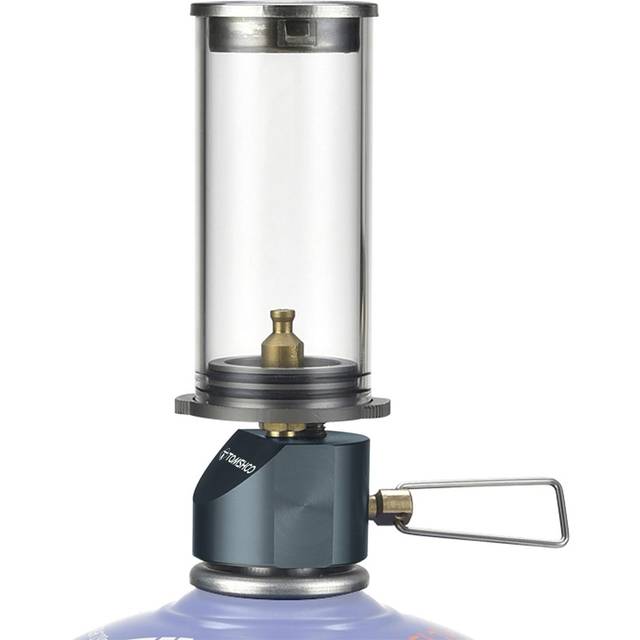 TOMSHOO Gas Lamp Light Butane Gas Light Lantern for Outdoor Camping Picnic Fishing silver