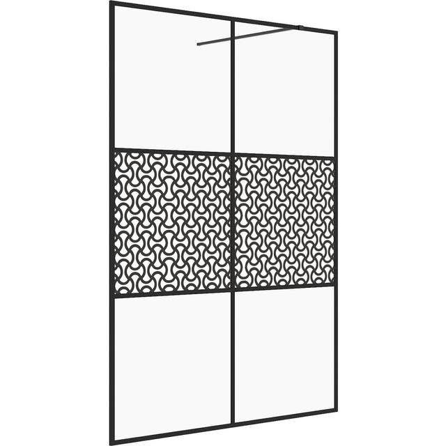 Hiren Semi-Frameless Aluminium Shower Door - Black (1,950mm H)