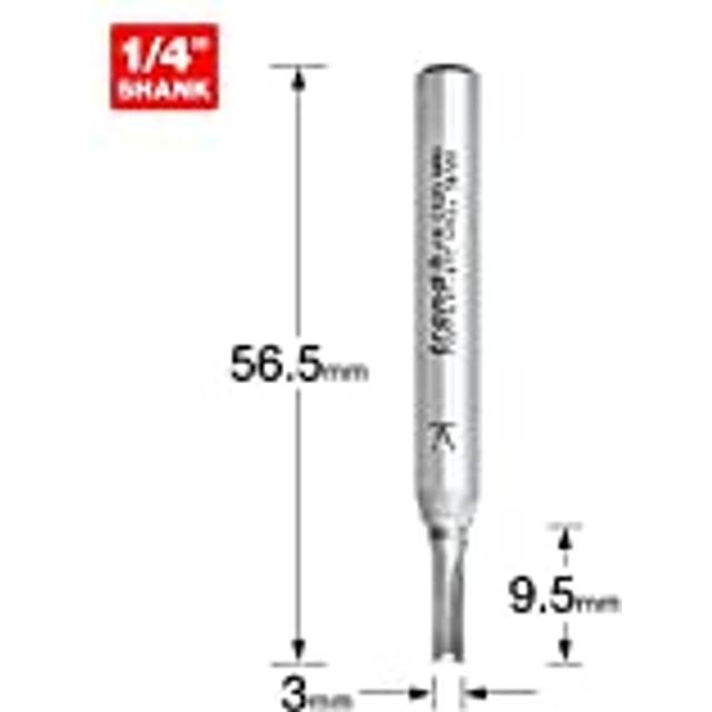 Trend c001ax1/4tc c001a 3mm x 1/4" straight tct router cutter bit