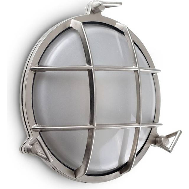 ValueLights Stern Silver Outdoor Wall Bulkhead Light - 11 x 31.4 x 31.4cm