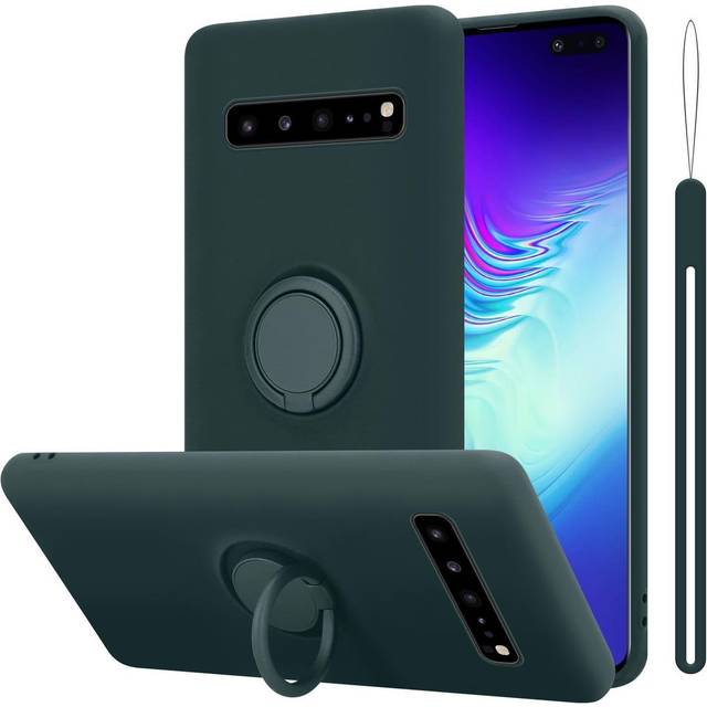 (LIQUID GREEN) Cadorabo Case for Samsung Galaxy S10 5G Cover Protection TPU Silicone Gel Back case Fokus Ring