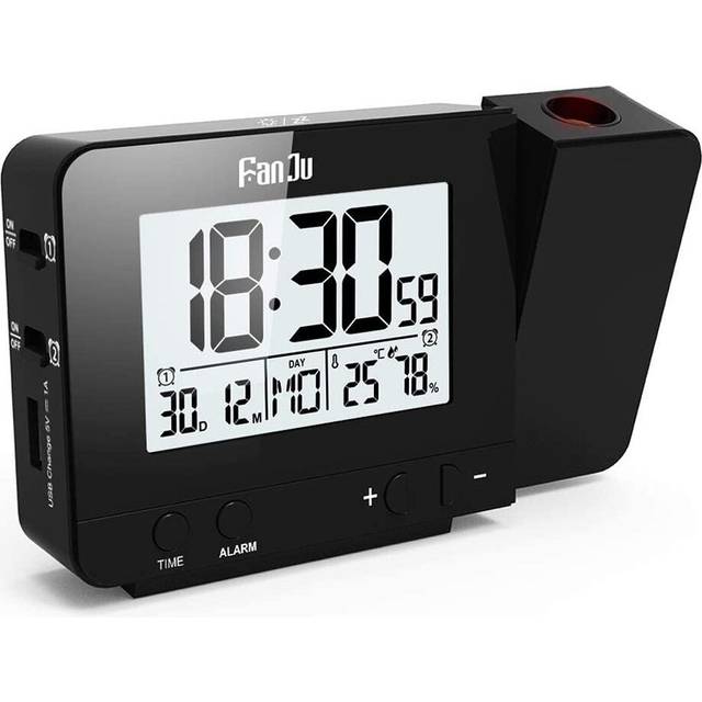 Infactory Radio Projection Alarm Clock: Projection Radio Alarm Clock, Thermo/HygrometerAlarm Clock With Projection)