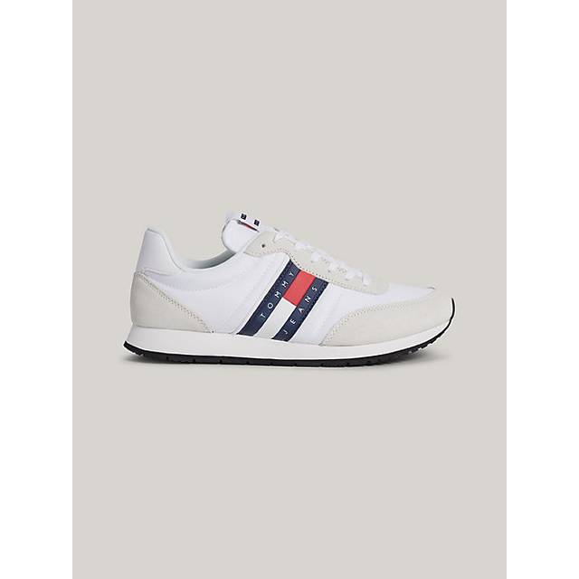White Cream Trainers Ripstop Calfskin Design