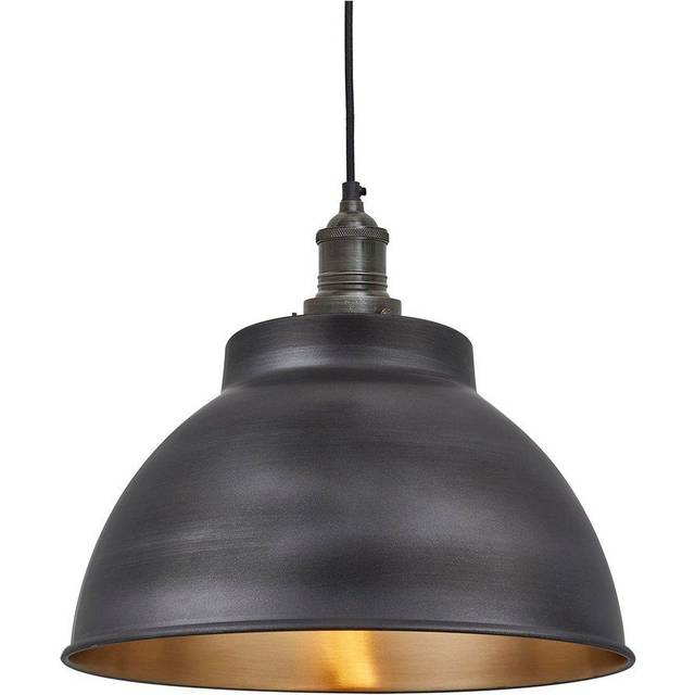 Brooklyn Dome Pendant - 13 Inch - Light Pewter