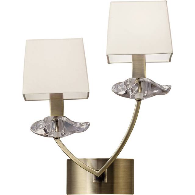 Mantra M0787AB/S Akira Wall Lamp Switched 2 Light E14 Antique Brass Cr
