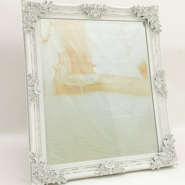 Framed Wall Mirror - L8 x W92 x H122 cm - White